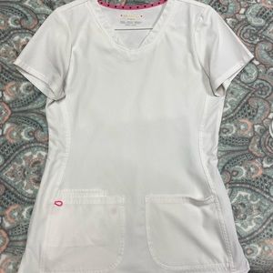Heartsoul white scrub top